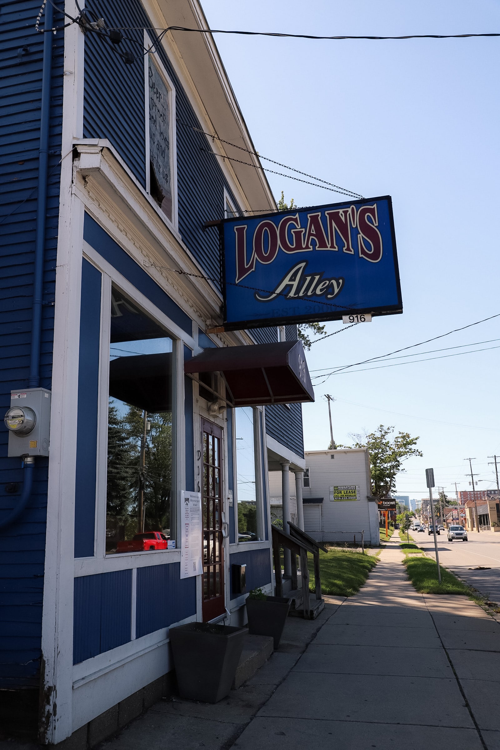 Logan's Alley exterior sign at 916 Michigan St NE, Grand Rapids